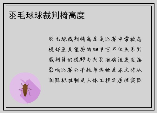 羽毛球球裁判椅高度